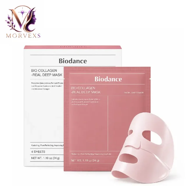 ماسک ورقه‌ای کلاژن بایودنس Bio Collagen Real Deep Mask به همراه شیت ماسک