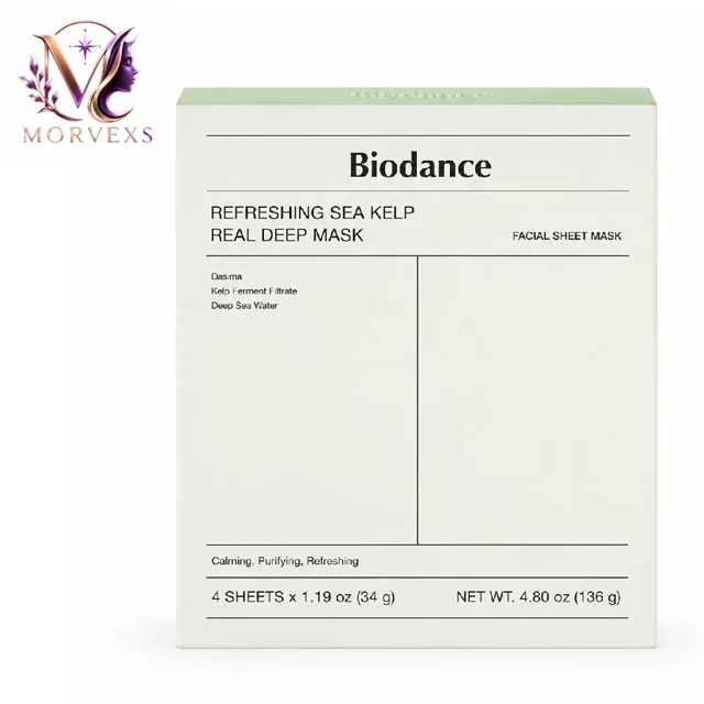ماسک ورقه‌ای بایودنس Refreshing Sea Kelp Real Deep Mask بسته 4 عددی