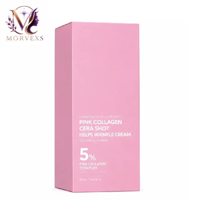 جعبه کرم ضد چروک Pink Collagen Cera Shot موروکس (Morvexs) - بستهبندی محصول