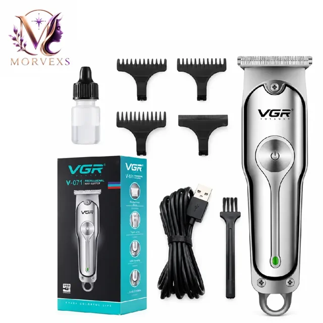 ماشین اصلاح مو VGR V-071 کیت کامل حرفه‌ای با شانه، روغن و برس | فروشگاه اینترنتی Morvexs